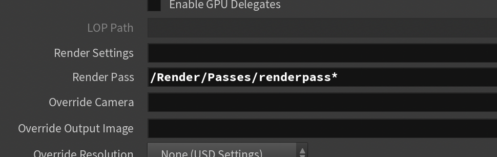 Using a wildcard to include all RenderPass prims