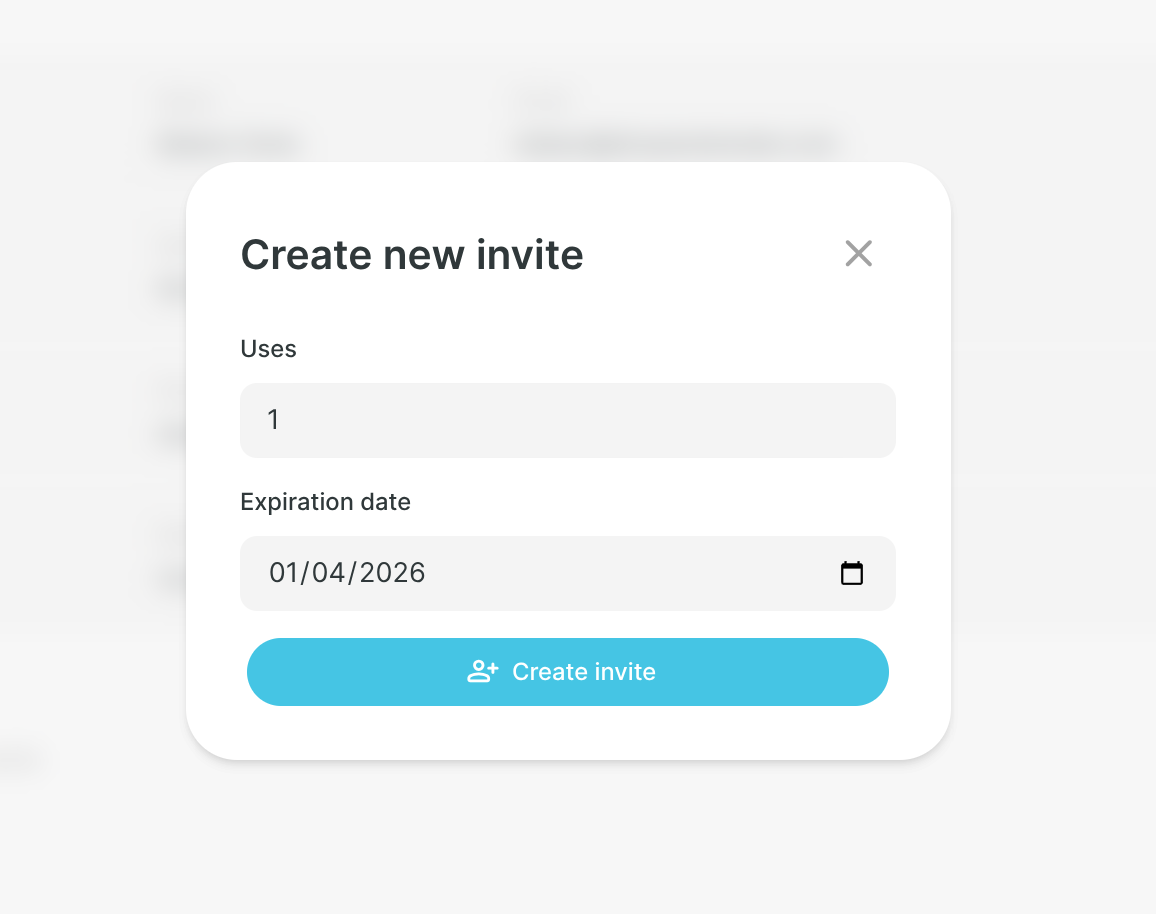 Step 2: Invite members - Interface screenshot